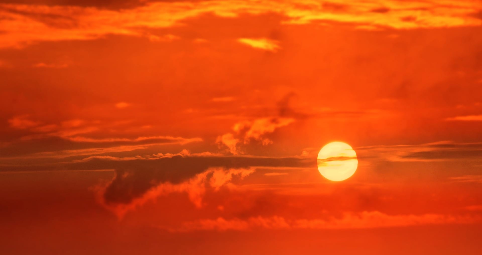 The most orange sunrise or sunset of all time.