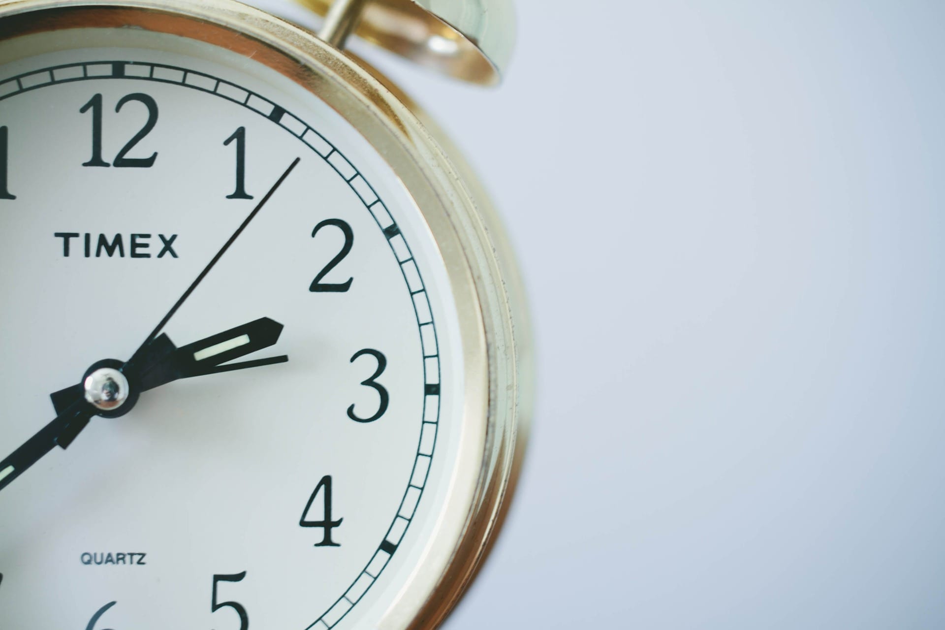 Close-up shot of an old alarm clock.